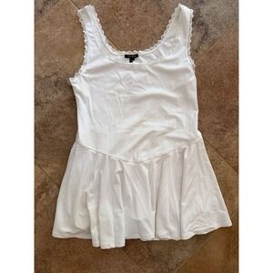Women's Wild Fable White Game Day Lace Drop Waist Mini Skater Dress Large NWT